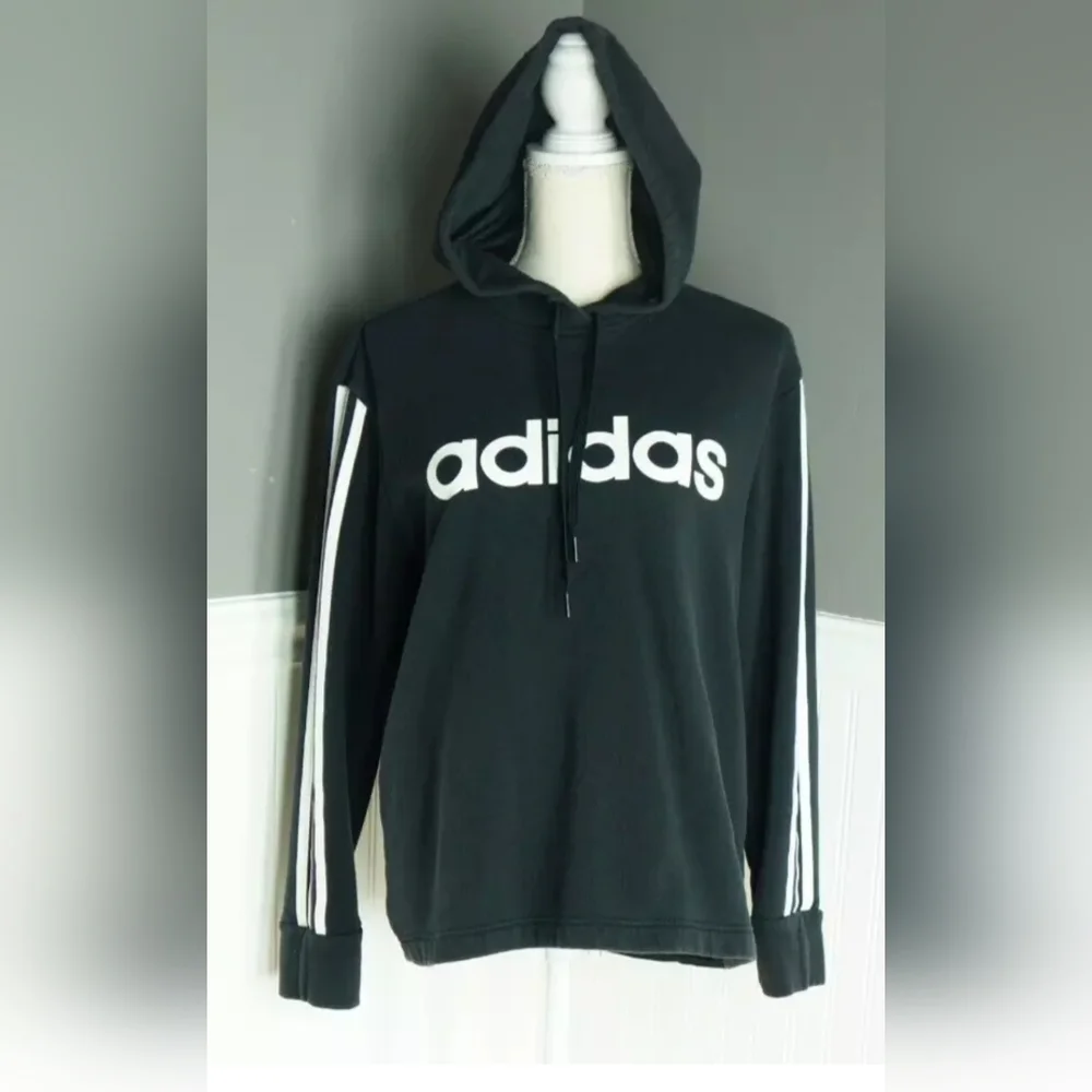 New Adidas Orginal Black Hoodie with Striped Sleeves 2X - Picture 1 of 6